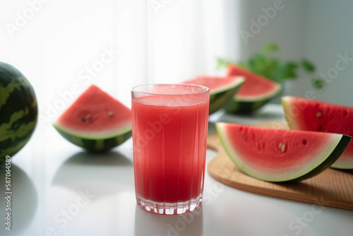 summer refreshing watermelon and watermelon juice