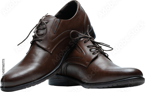 Pair of dark brown laced men's dress shoes