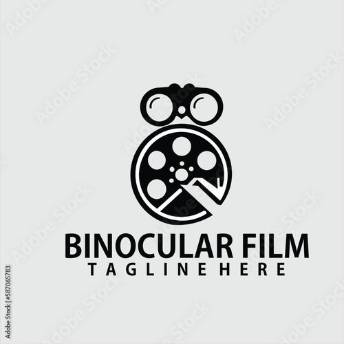a movie logo with animal illustration design vector