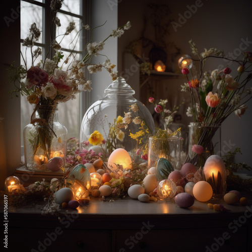 An ethereal Easter display, perfectly illuminated by accent lighting and captured in stunning detail © Nikita Dyakonyk