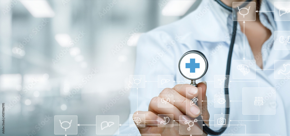 Concept of medical care and diagnostic consultation . Concept of medical care and diagnostic consultation .