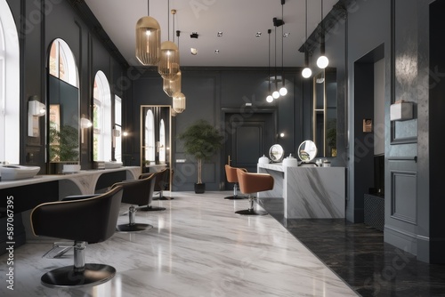 Interior Of Luxury Hairdressing salon
