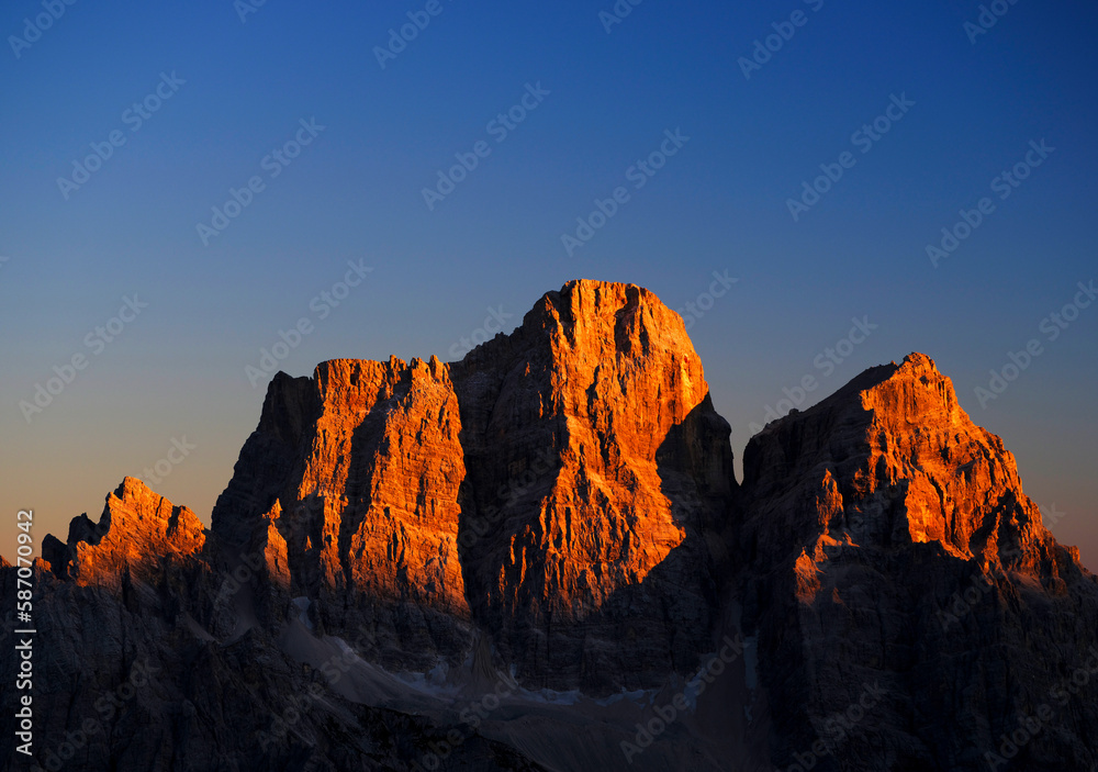 View of Monte Pelmo  in South Tirol, Dolomites, Italy, Europe