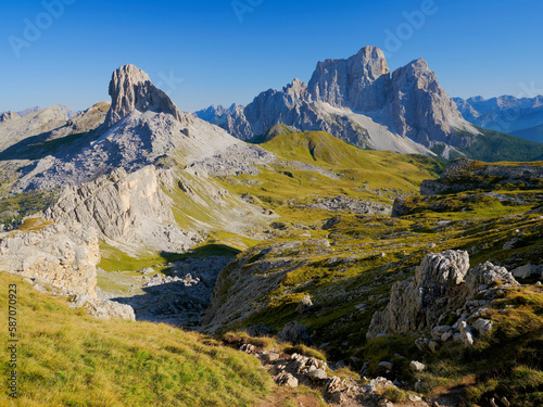 View of Monte Pelmo in South Tirol, Dolomites, Italy, Europe