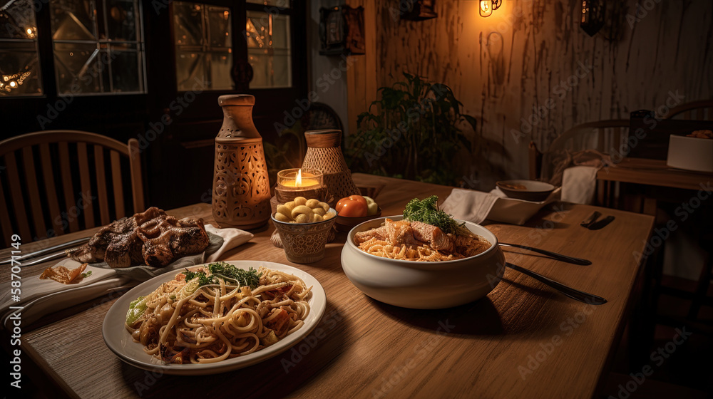 table setting at restaurant | Generative AI