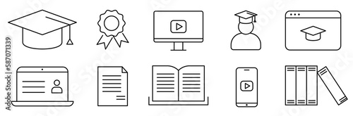 Education and learning thin line icons. Design can use for web and mobile app. Vector illustration