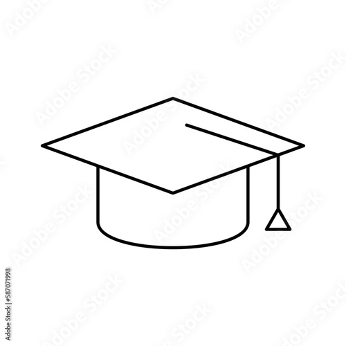Education Hat Icon. Vector illustration isolated on white background