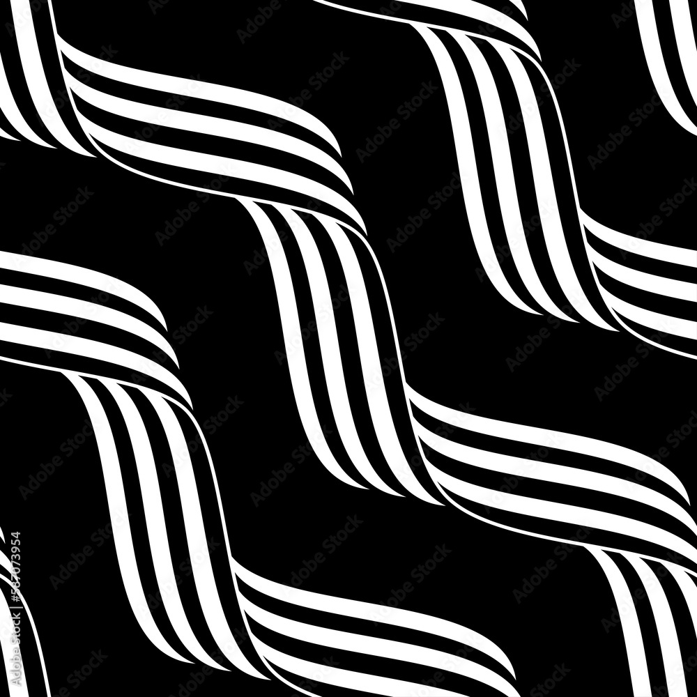 Obraz premium Vector seamless texture. Modern geometric background with ribbons.