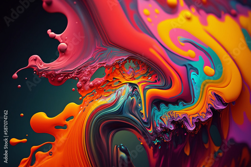 Vibrant Abstract Fluid Art. A Colorful Illustration for Graphic Design Inspiration and Creative Projects.