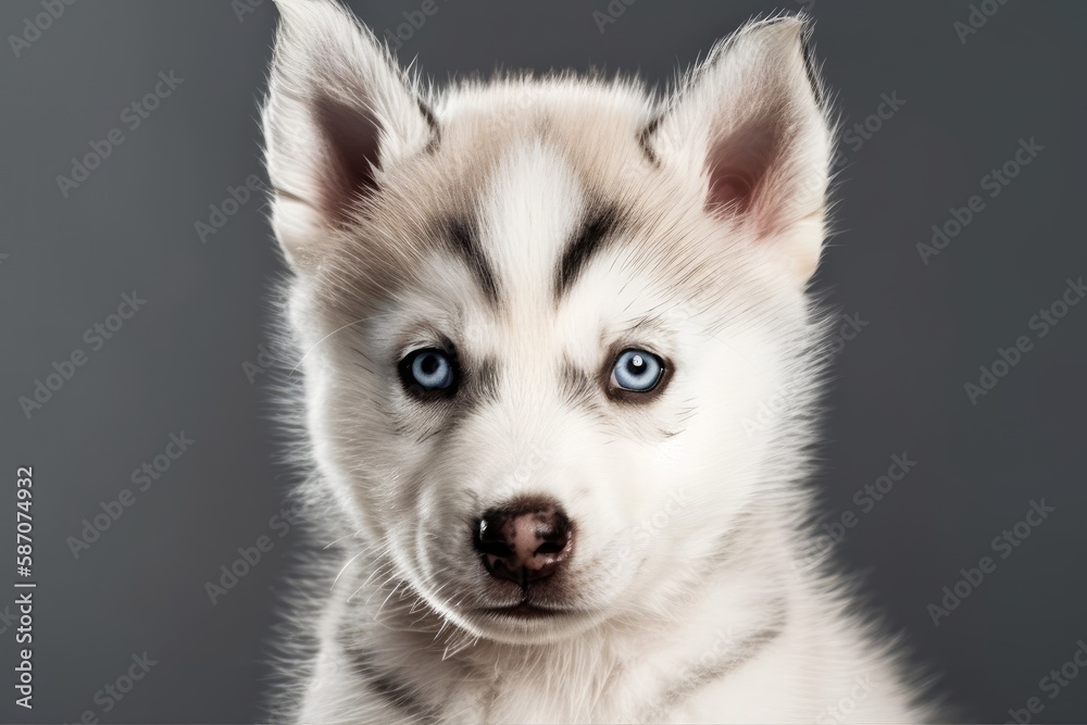 5 day old Siberian Husky puppy. Generative AI 5 day old Siberian Husky puppy. Generative AI