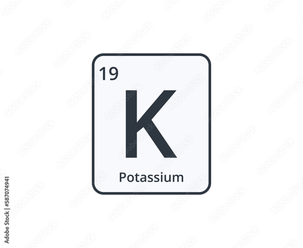Potassium Chemical Element Icon.
Potassium Chemical Element Icon.