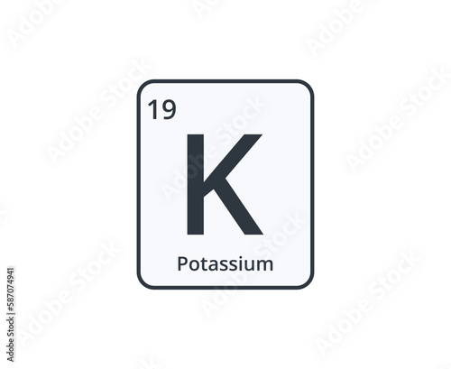 Potassium Chemical Element Icon. 
