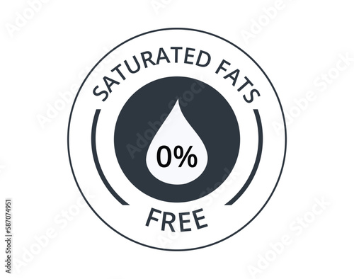 Saturated Fats Free Symbol for Food Products. 
