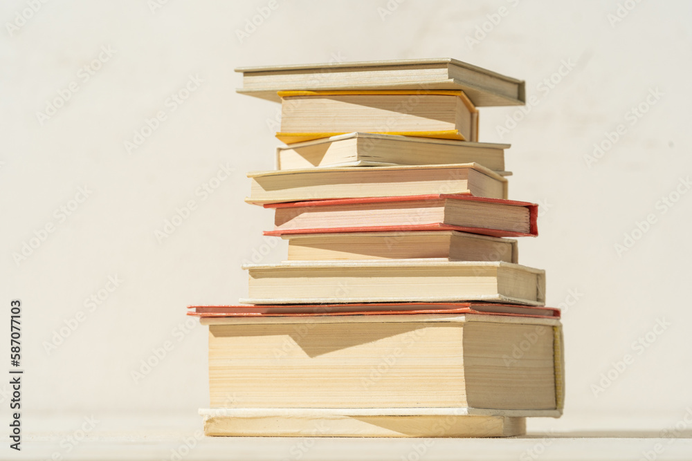 Books on a table. Books on a table.