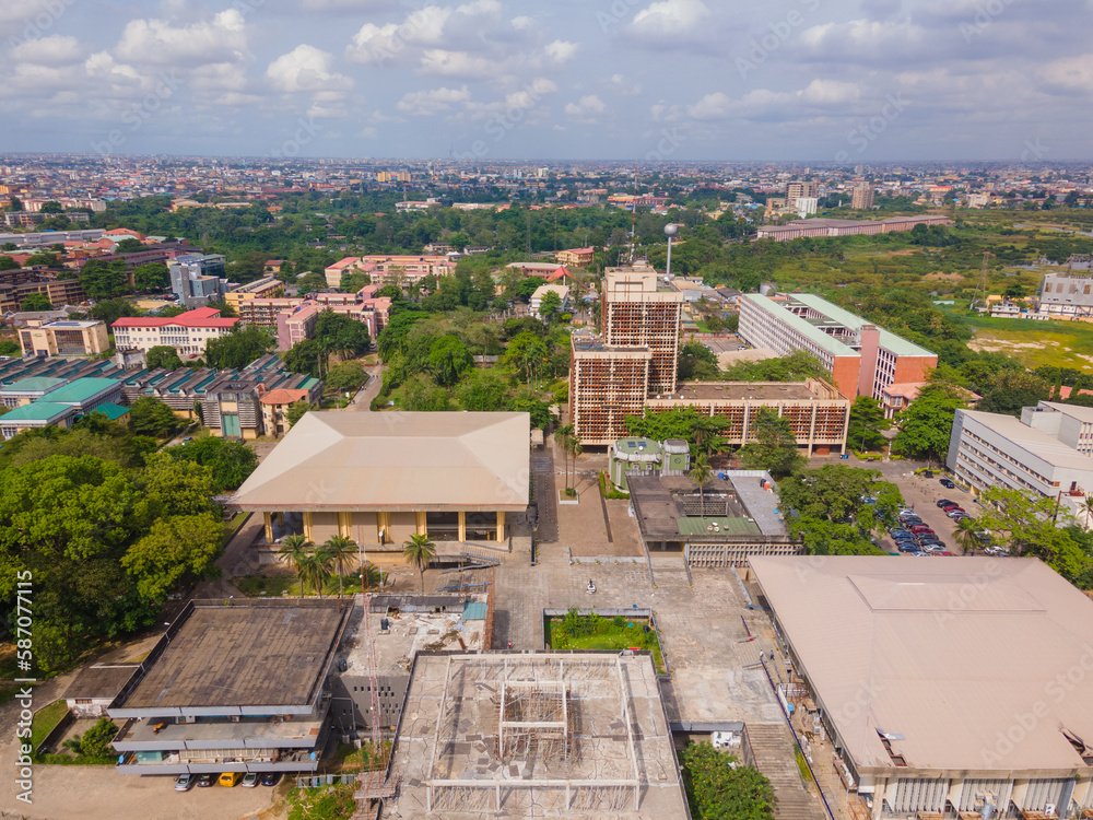 Obraz premium Aerial images of the University of Lagos, Nigeria