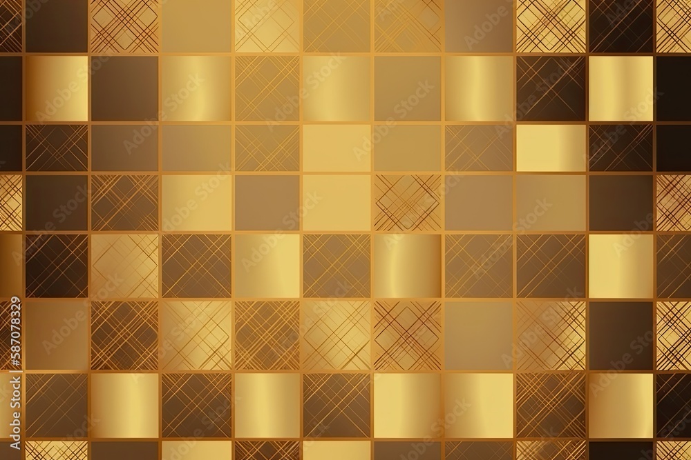 classic black and gold checkered wallpaper pattern. Generative AI classic black and gold checkered wallpaper pattern. Generative AI