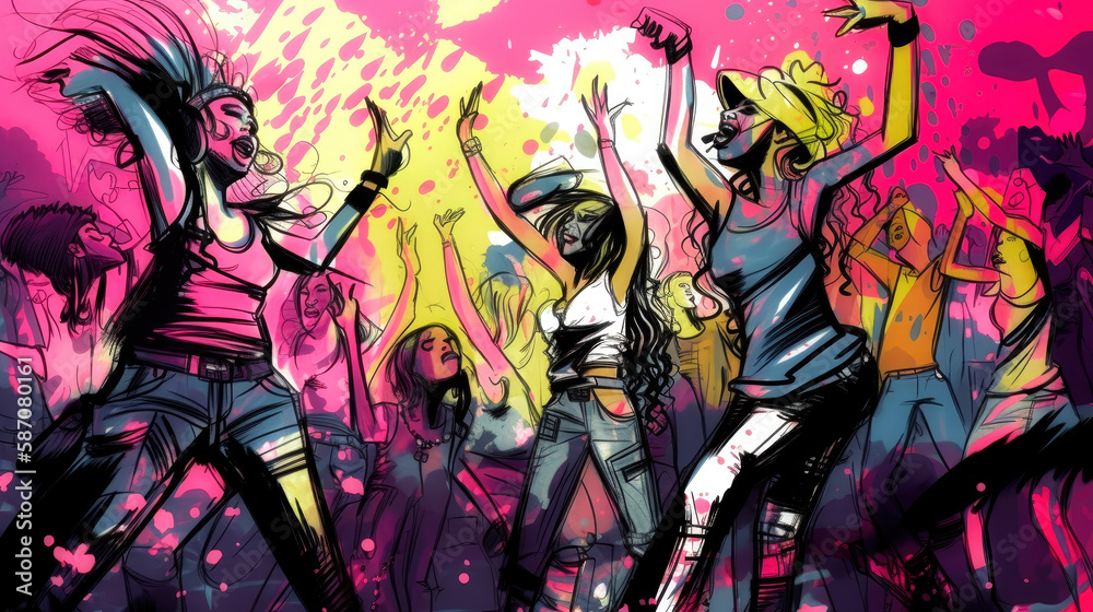 Nightclub dancing party - By Generative AI Nightclub dancing party - By Generative AI