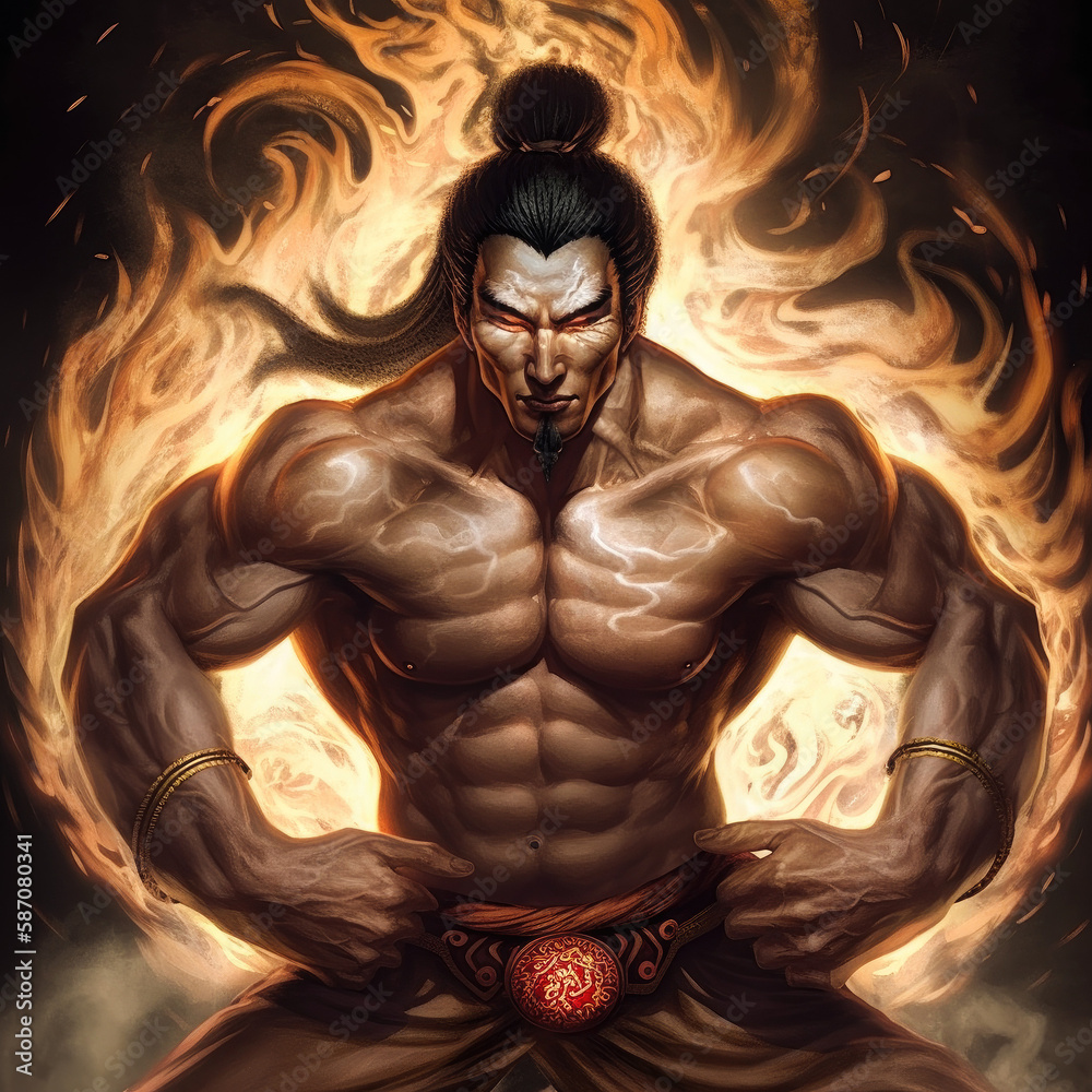 Fototapeta premium Positive Masculinity - Yang energy, samurai - By Generative AI