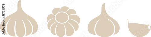 Garlic logo. Isolated garlic on white background