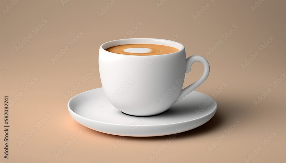 Cup of coffee latte minimalism. Generative AI, Cup of coffee latte minimalism. Generative AI,