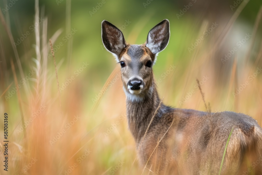 Roe deer in the wild. Generative AI