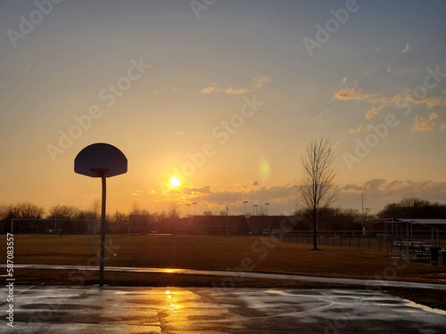 sunset in the court 