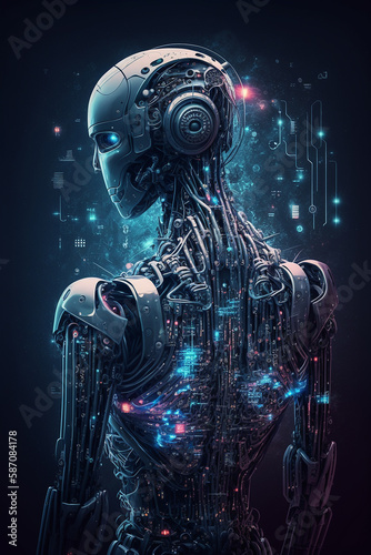 robot and human. Generative AI, © Яна Ерік Татевосян