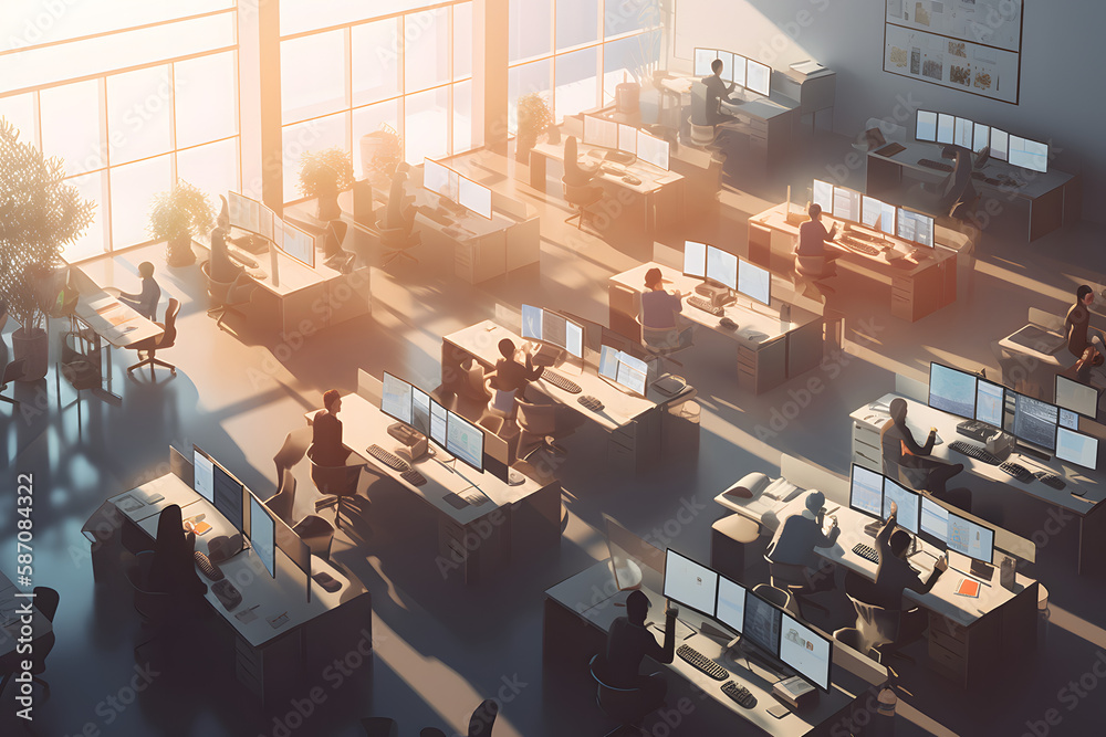 Co-Working-Space, Callcenter or an Open Office, made with generative AI and reworked Co-Working-Space, Callcenter or an Open Office, made with generative AI and reworked