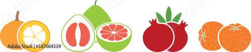 Fruit logo. Isolated fruit on white background