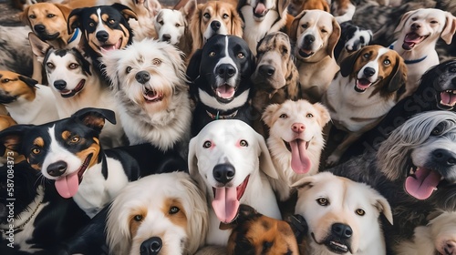 Smiling with Paw Worldwide Dog Selfies in a Pop of Happiness, Generative AI
