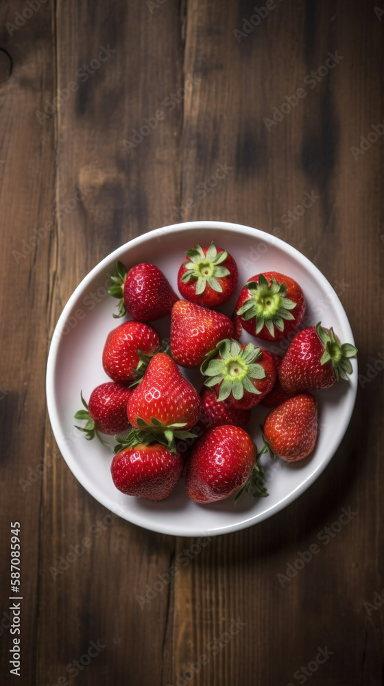 A bowl with strawberries A bowl with strawberries