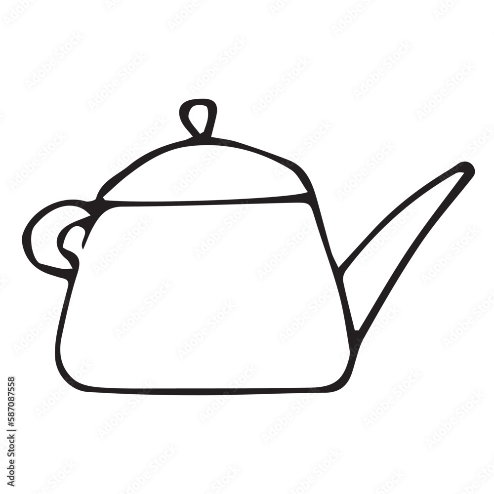 Tea and coffee pots vector silhouette icon Tea and coffee pots vector silhouette icon