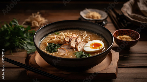 A Bowl of Comfort, The Delicious and Savory Miso Ramen Soup for a Hearty Meal, Generative AI