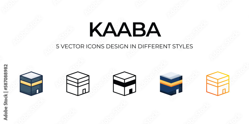 Kaaba Icon Design in Five style with Editable Stroke. Line, Solid, Flat Line, Duo Tone Color, and Color Gradient Line. Suitable for Web Page, Mobile App, UI, UX and GUI design. Kaaba Icon Design in Five style with Editable Stroke. Line, Solid, Flat Line, Duo Tone Color, and Color Gradient Line. Suitable for Web Page, Mobile App, UI, UX and GUI design.