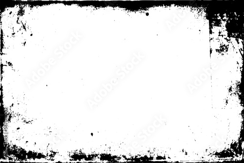 Fototapeta Naklejka Na Ścianę i Meble -  Grunge border texture background. Abstract frame overlay. PNG graphic illustration with transparent background.