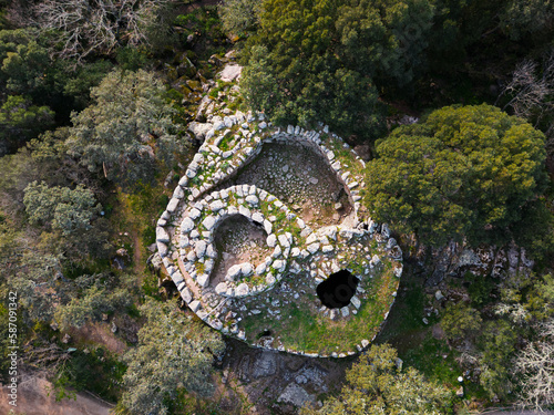 Tableau sur toile Nuraghe Majori old ancient buildings built by the mysterious Nuragic civilisatio