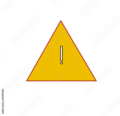 Caution alarm, danger sign, attention vector icon, yellow, red and black fatal error message element, exclamation mark of warning attention icon