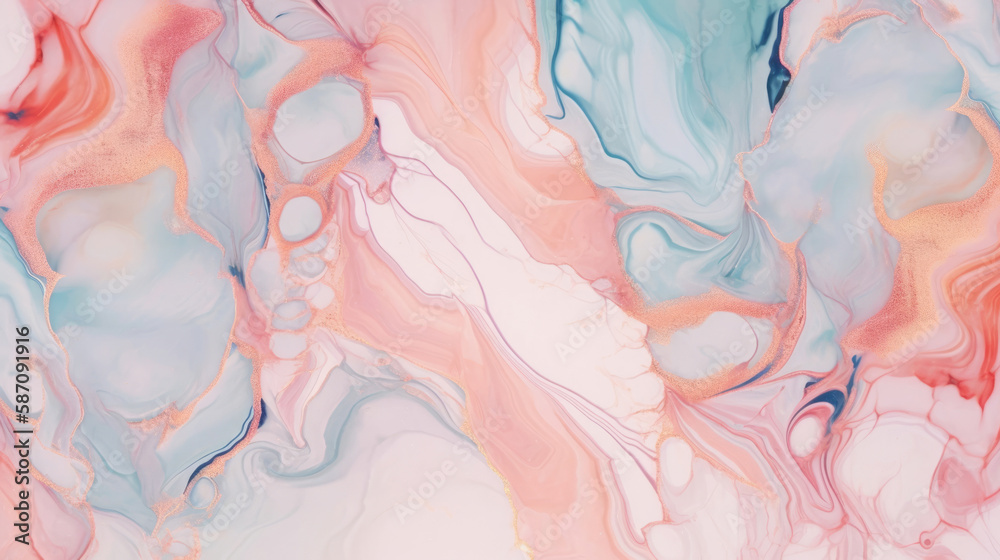 Colorful abstract fluid art background of fluid movements and acrylic paint. Perfect for wallpapers, and artistic designs. Generative AI.