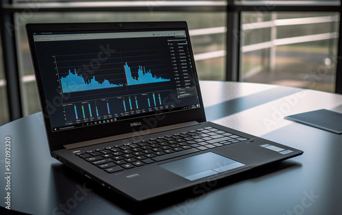 laptop with graph