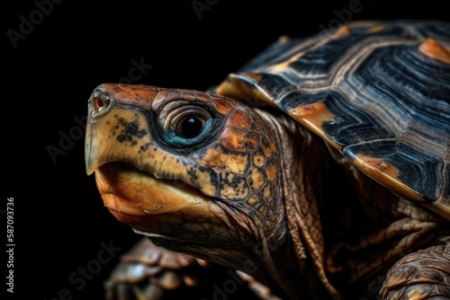 Close up of a turtle. Generative AI © AkuAku