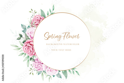  hand drawn floral wreath and background design