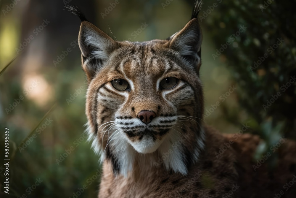 Zoo Selwo Aventura, Iberian lynx, Estepona, Malaga, Spain; November 9, 2019. Generative AI Zoo Selwo Aventura, Iberian lynx, Estepona, Malaga, Spain; November 9, 2019. Generative AI