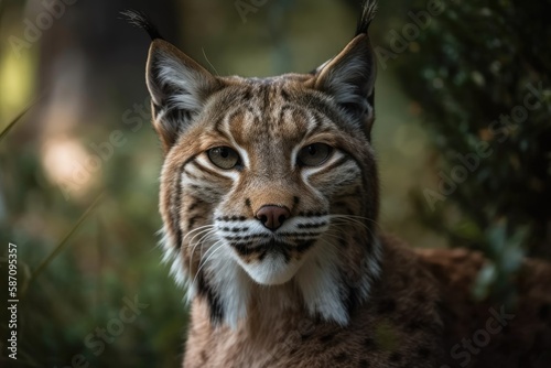Zoo Selwo Aventura, Iberian lynx, Estepona, Malaga, Spain; November 9, 2019. Generative AI