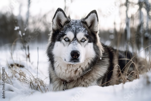 Winter Canine. Generative AI © AkuAku