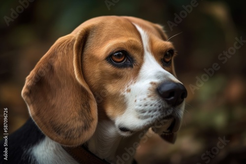 Headshot of a Beagle dog. Generative AI