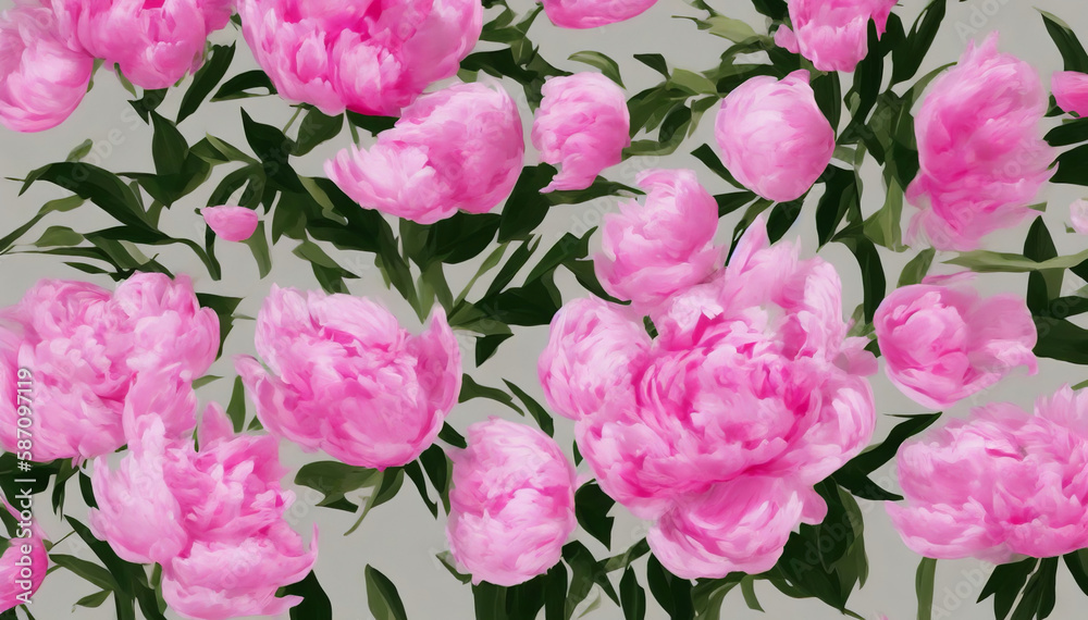 Mother's day concept. Beautiful flower background with copyspace, pink flower banner - Generative AI Mother's day concept. Beautiful flower background with copyspace, pink flower banner - Generative AI
