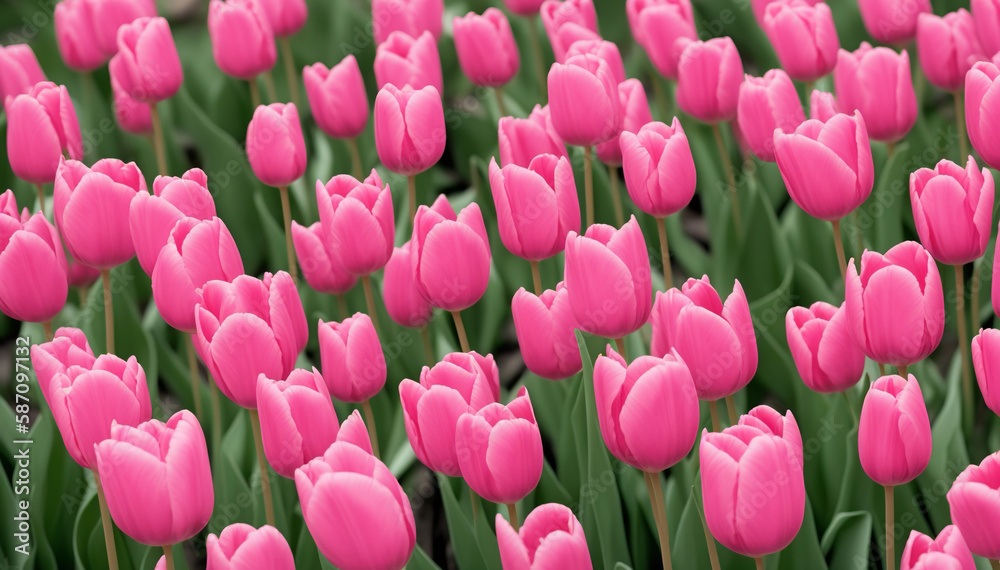 Mother's day concept. Beautiful flower background with copyspace, pink flower banner - Generative AI Mother's day concept. Beautiful flower background with copyspace, pink flower banner - Generative AI
