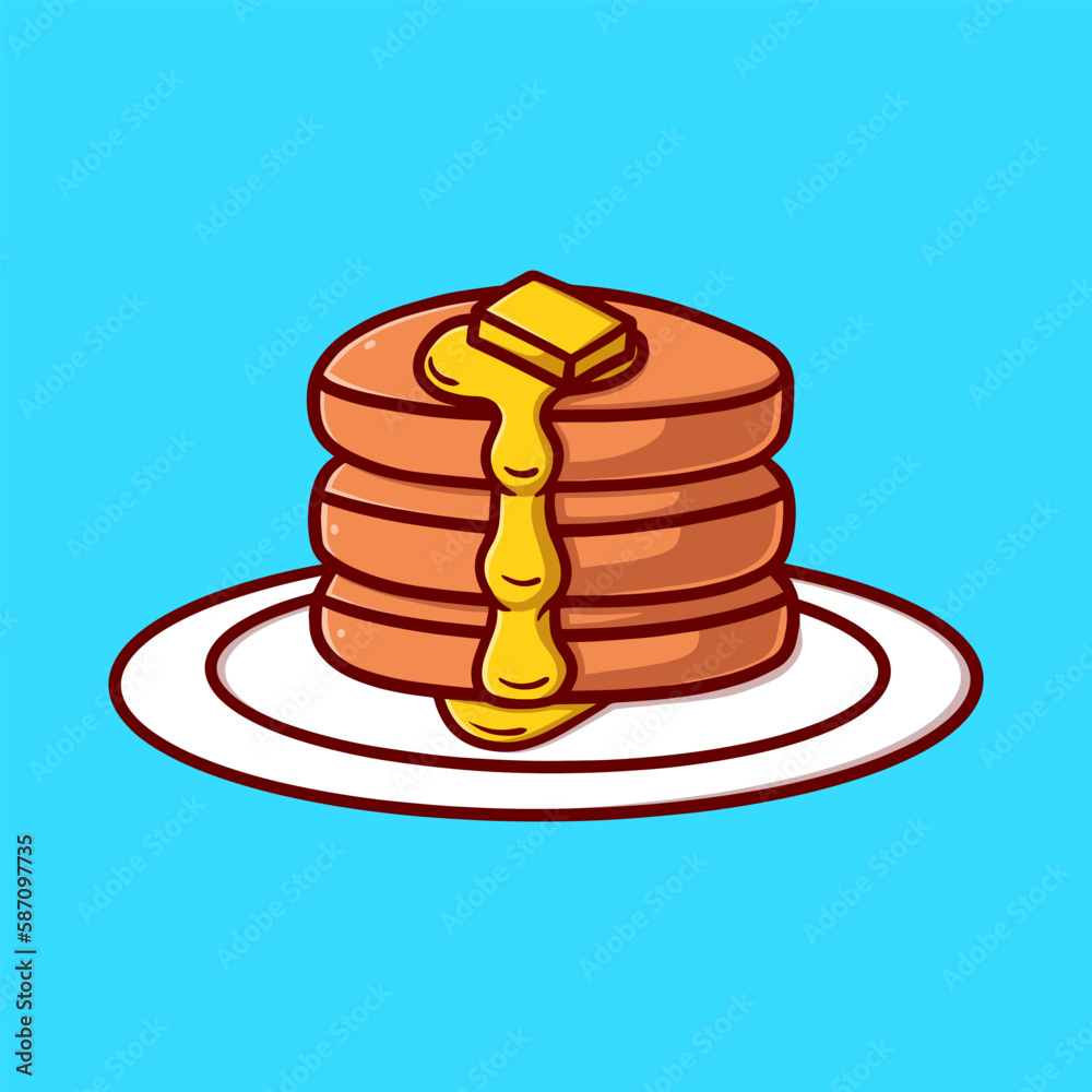 Pie cartoon icon illustration. funny sticker for gifts