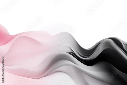 Black pink white abstract wave acrylic texture made with generative AI