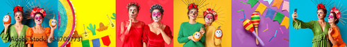 Collage of women with paint...